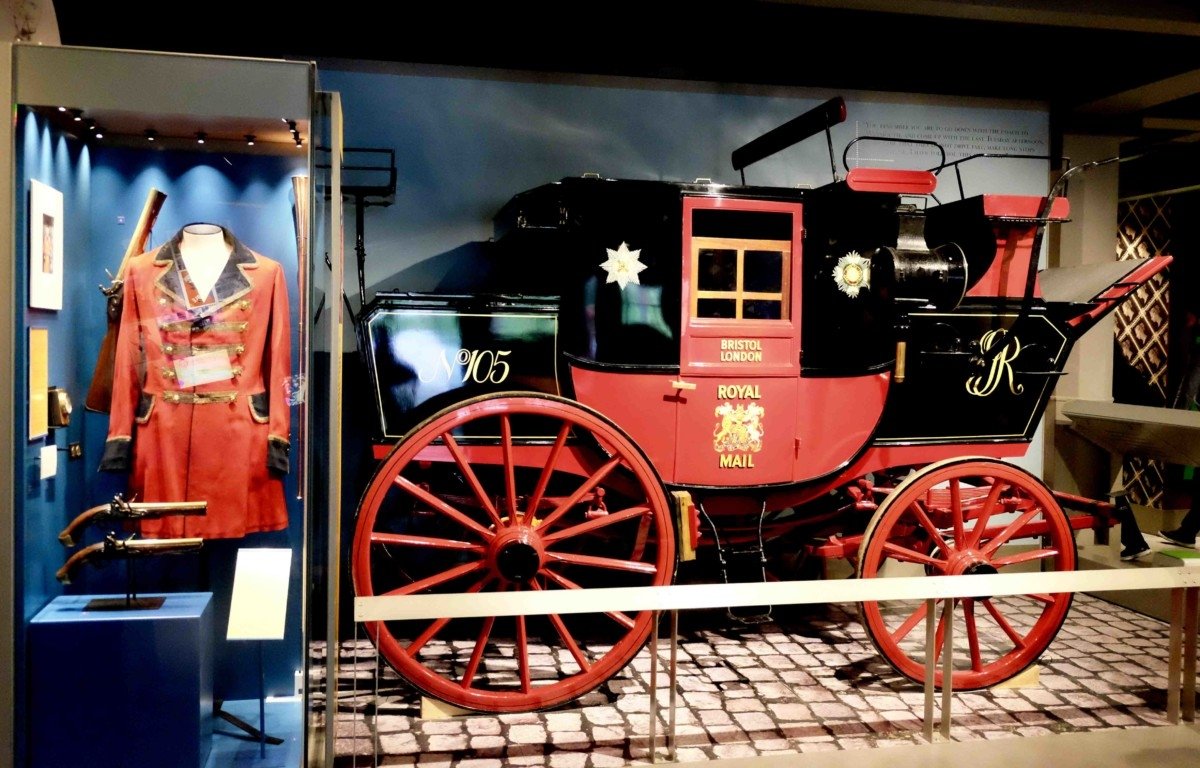 The Mail Rail and Postal Museum London a Royal postal stage coach from 1800