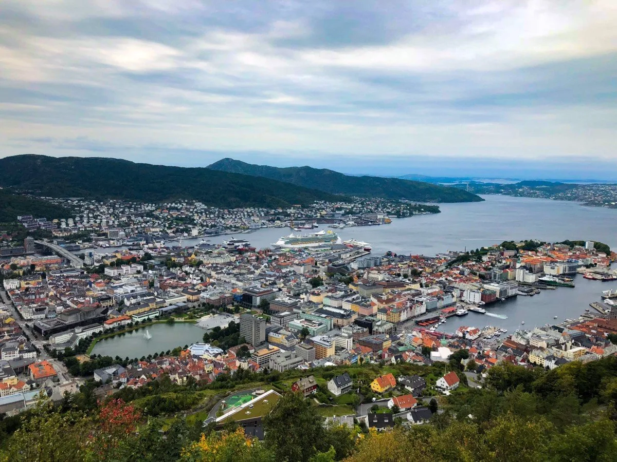 Bergen view from Mount Fløyen 