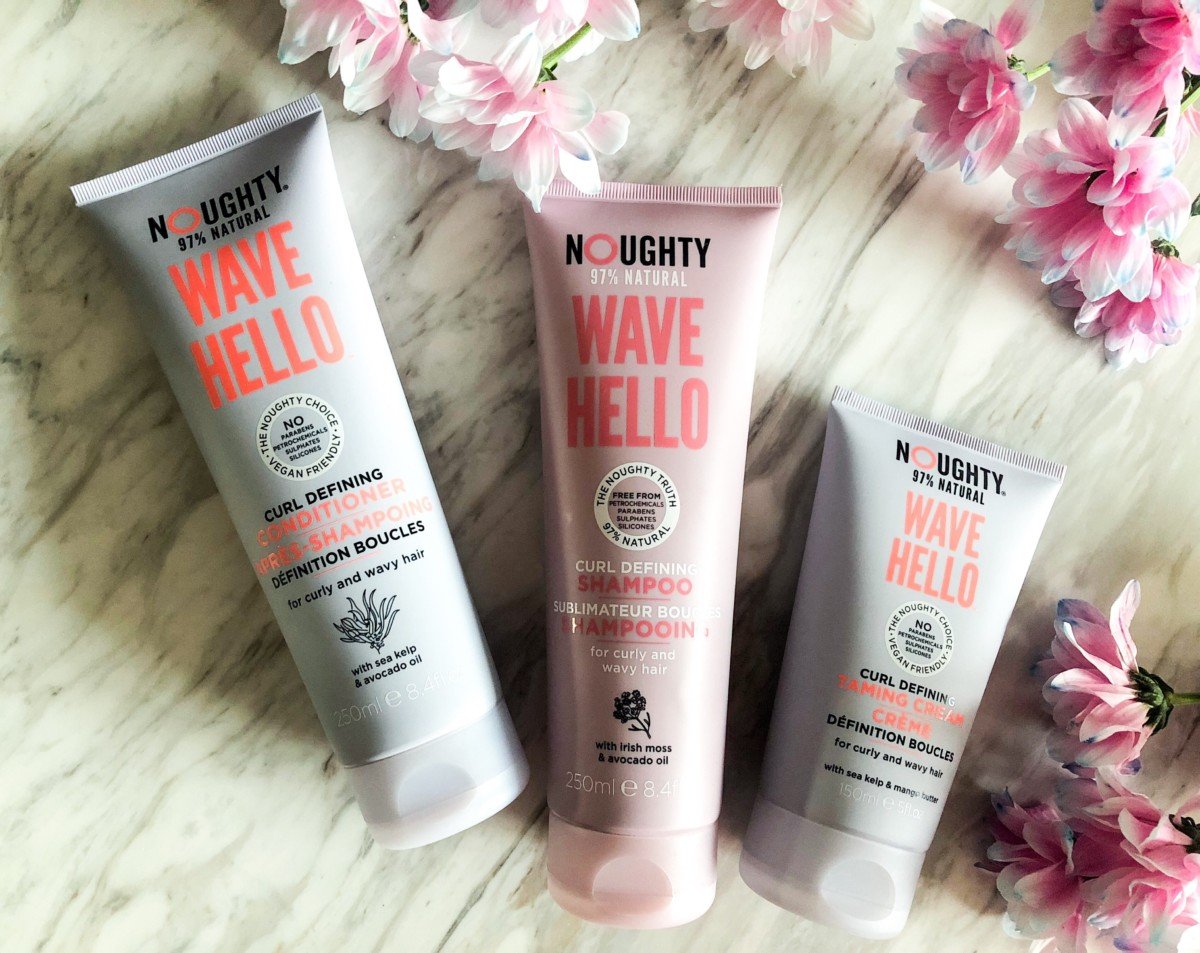 Noughty Wave Hello hair products for curly and wavy hair defining your curls and giving your hair a moisture burst. 