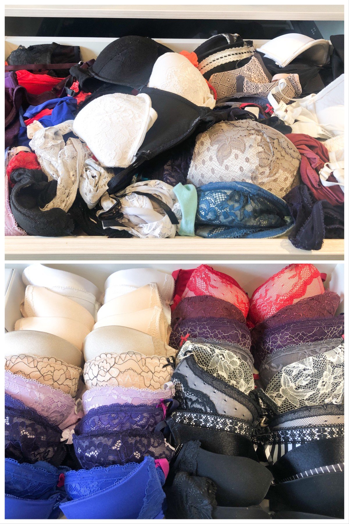 For instance I had a well organised underwear drawer and I put on a bit of weight. So I would take put on a bra and knickers and think 
