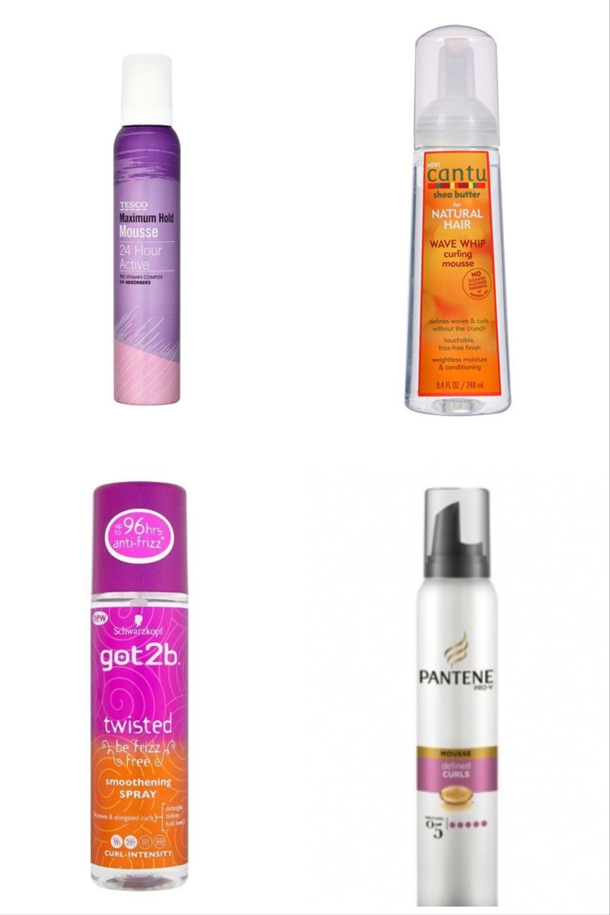 Curly Girl method styling mousse and sprays in UK supermarkets and drugstores