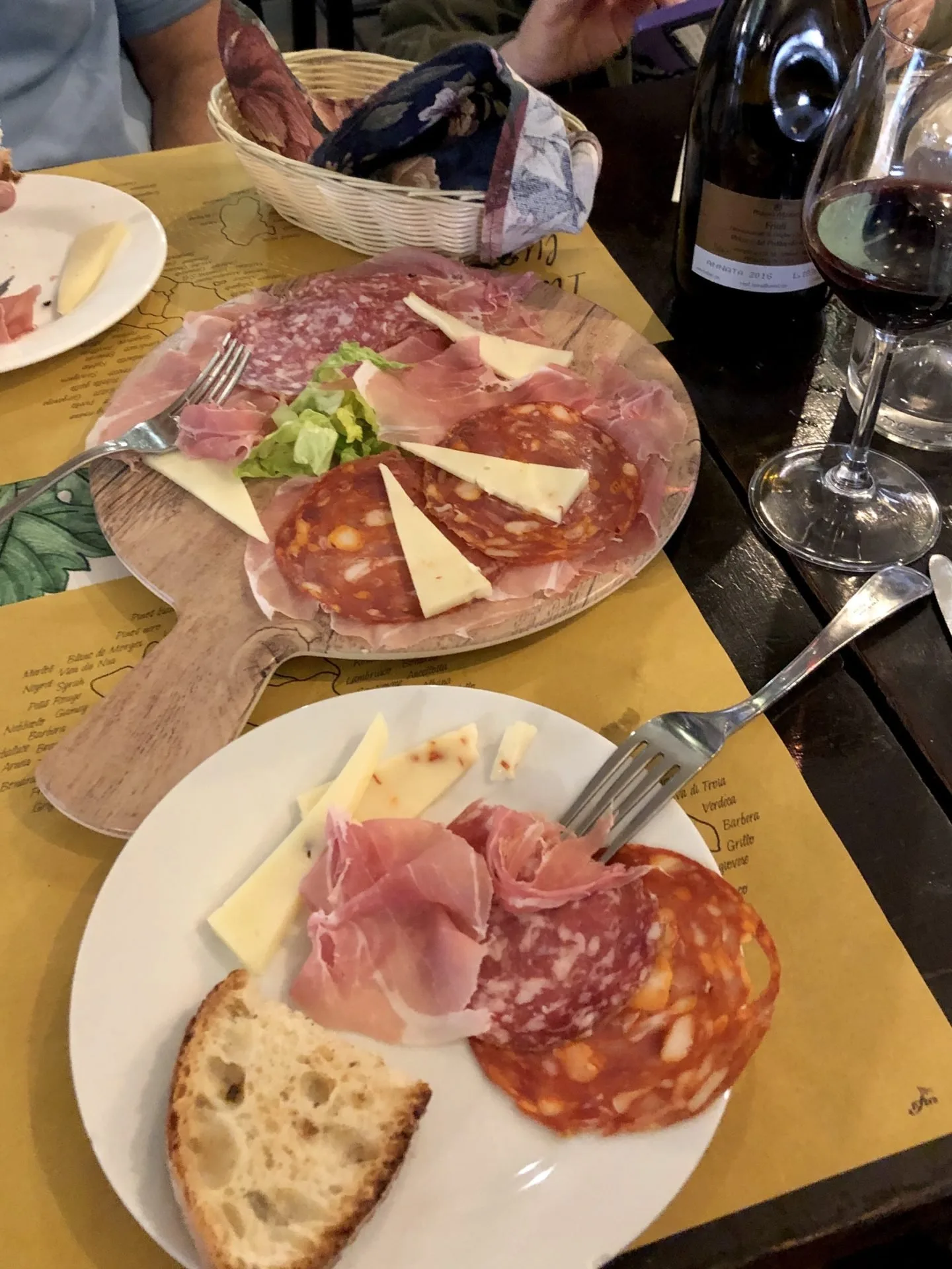 The Wine was a Refossco made with a young grape from the area of Refossco it certainly went down a treat with our Italian Ham and Caciocavallo cheese.