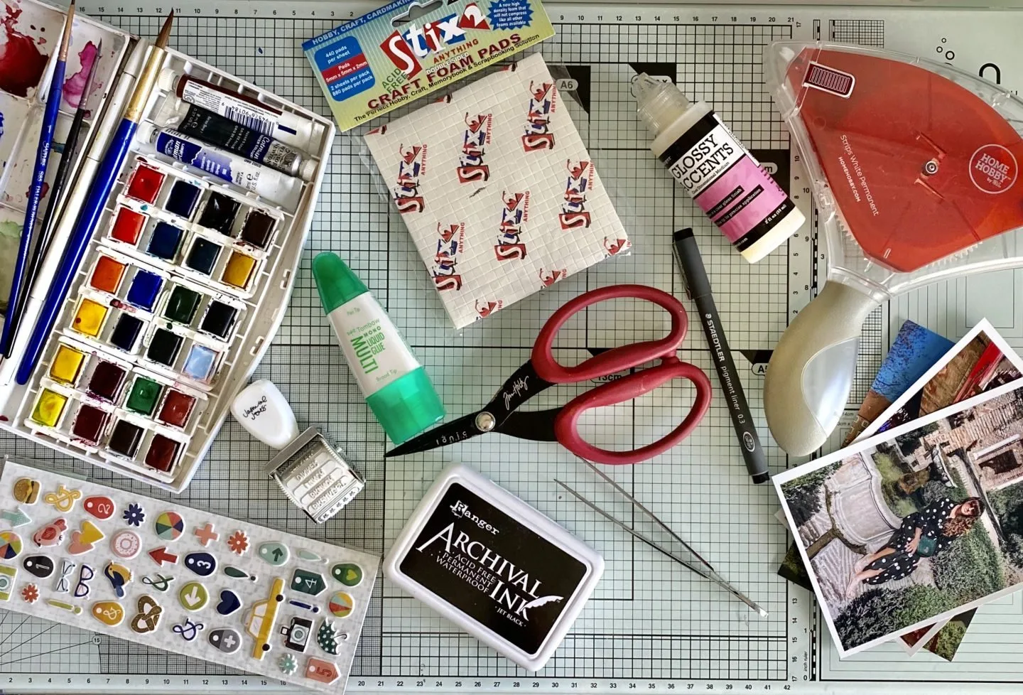 Scrapbooking tools and essentials, including glue and tape, How to scrapbook