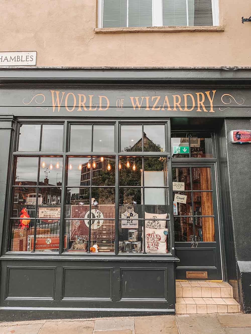 The world of wizardry Harry Potter shop in Diagon Ally the Shambles York.