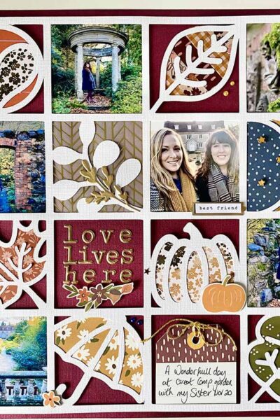Free Easy Autumn Grid Scrapbooking Cut file - like love do