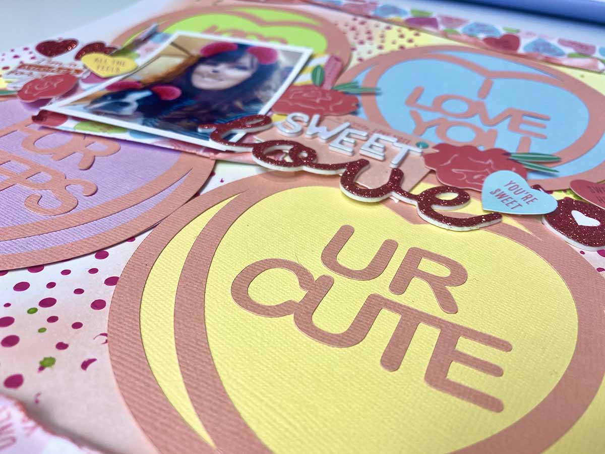 Free Sweetheart Candy Conversation Hearts cut file for Cricut or Silhouette cameo and scrapbooking 