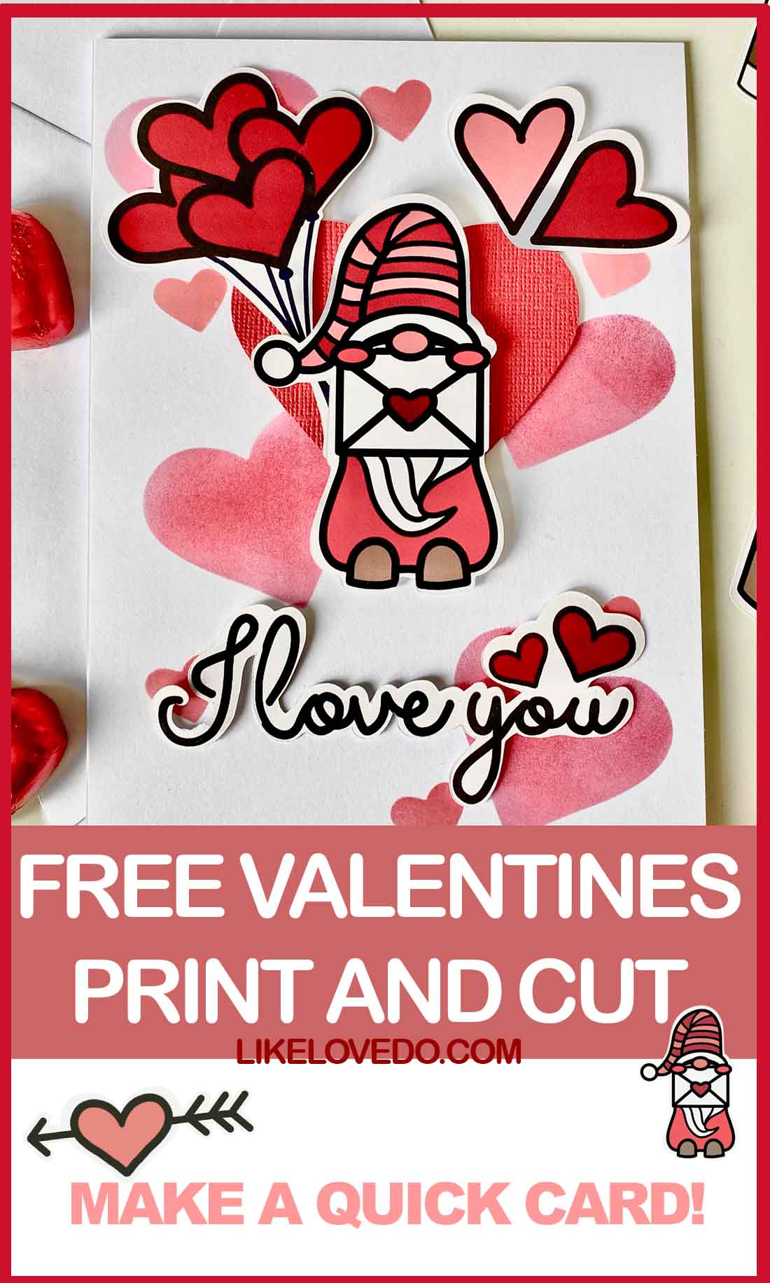 ot a valentines day card for your loved one? Grab this Free Valentine Printable clip art for a quick easy Valentines day card to make at home. Its so easy to print it at home and mount on to card or you can even make it print and cut on your Silhouette Cameo or Cricut machine and turn it in to stickers!