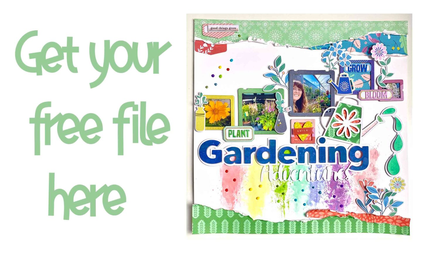 Free gardening scrapbooking cut file to download