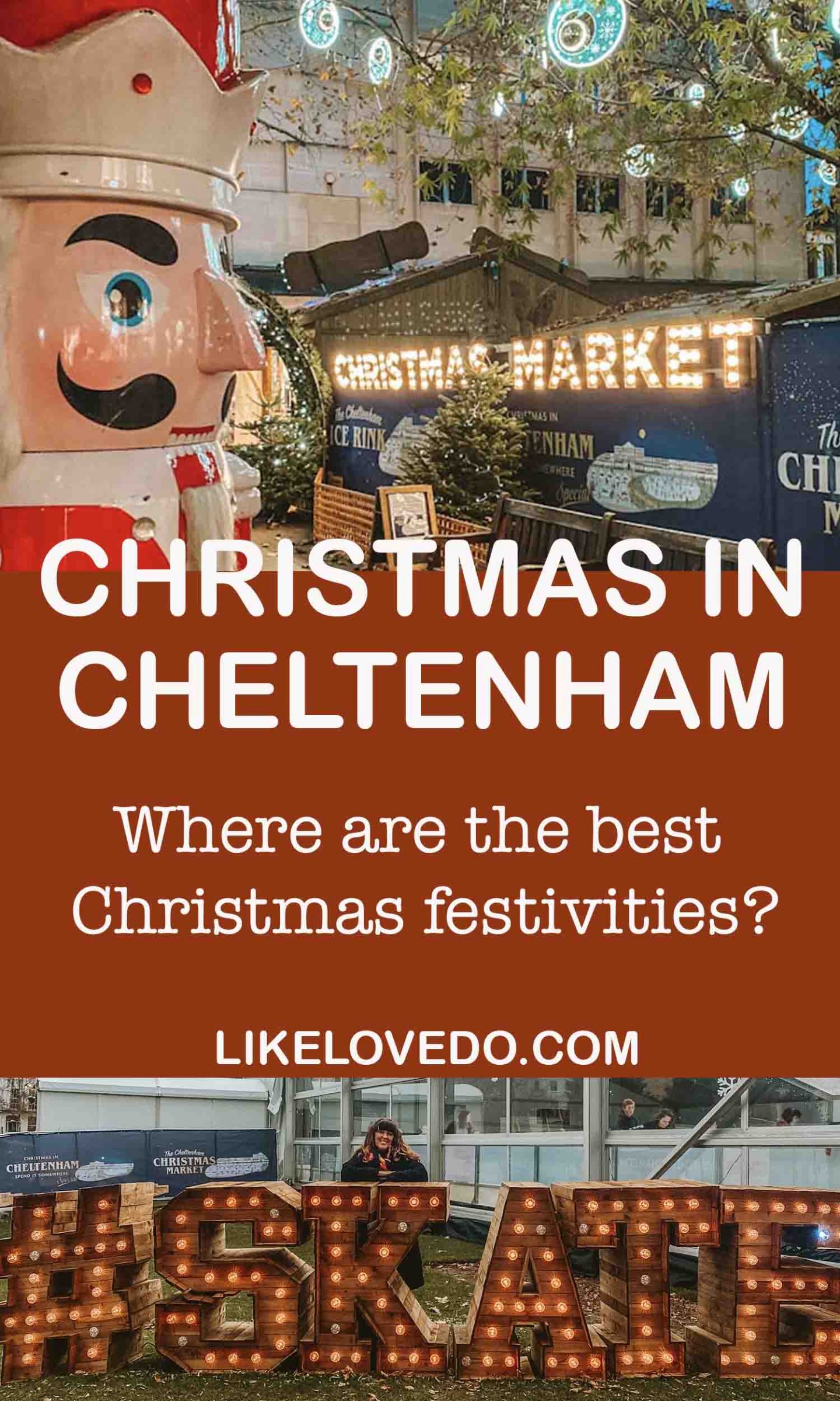 Christmas in Cheltenham 2021 pin image of Christmas markets