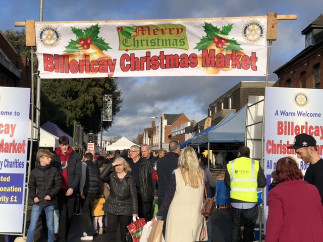 The Billericay Christmas Market entrance in Essex