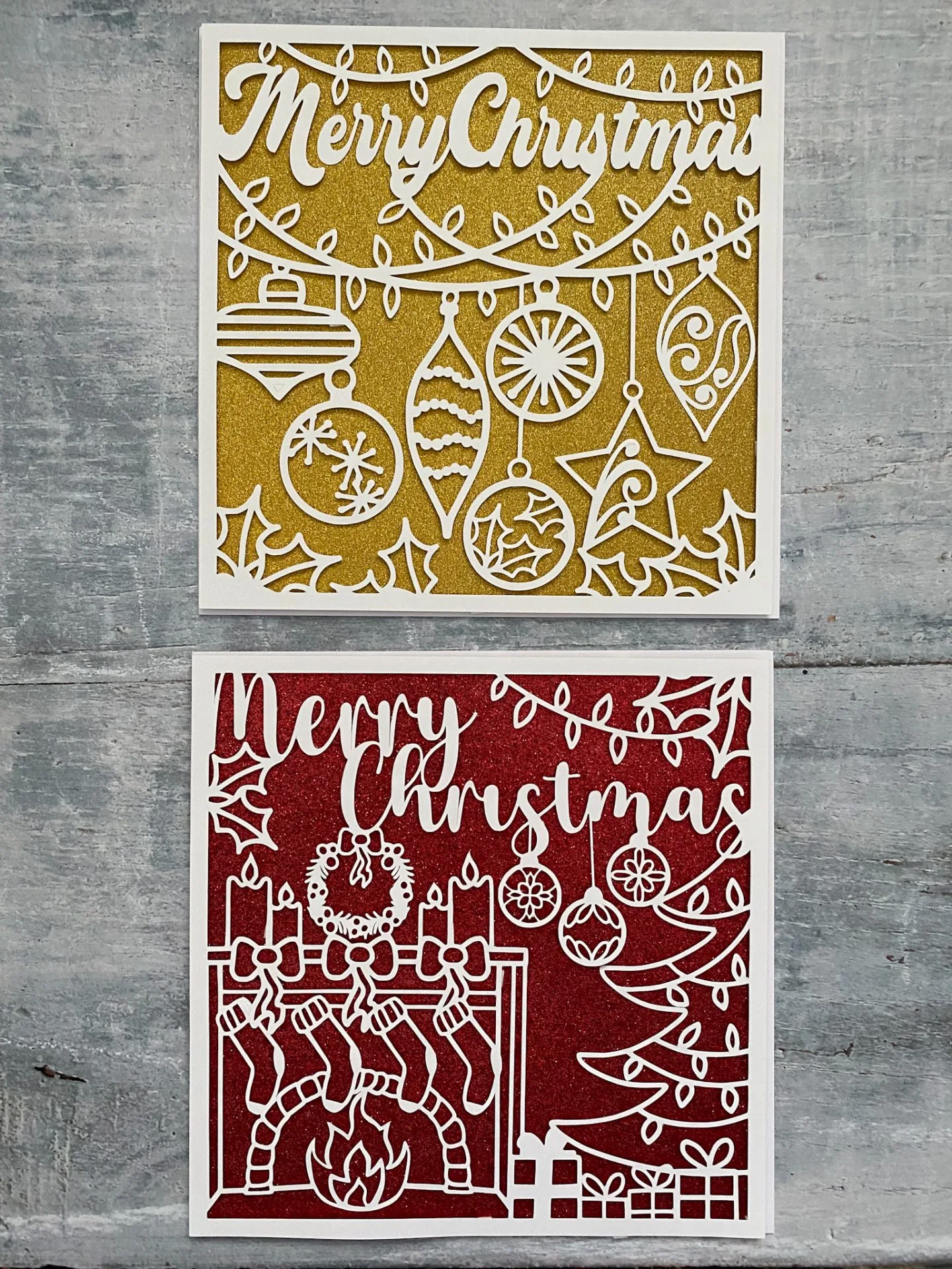 Christmas Card SVGs and Scrapbooking background scenes for cutting out