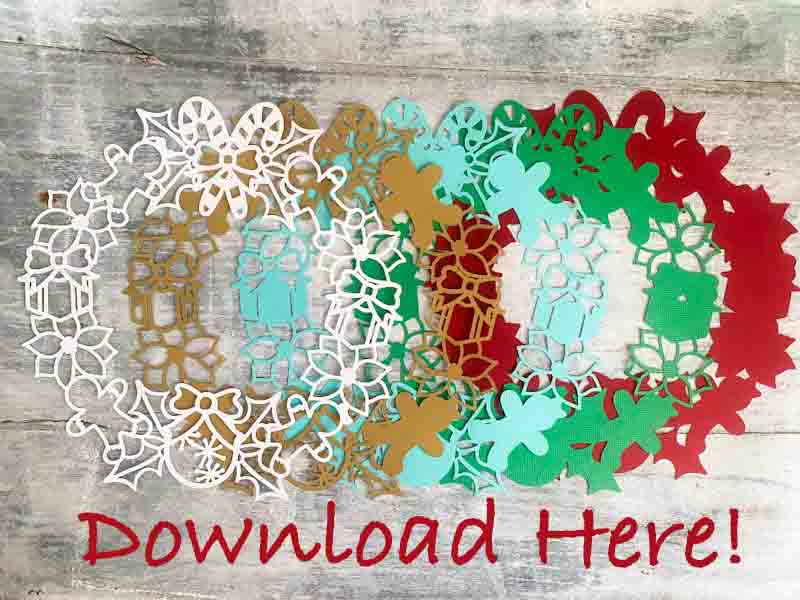 Click image to download Gingerbread wreath layered svg file