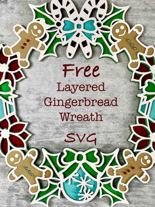 Free Gingerbread wreath svg cut file for cricut or Silhouette cutting