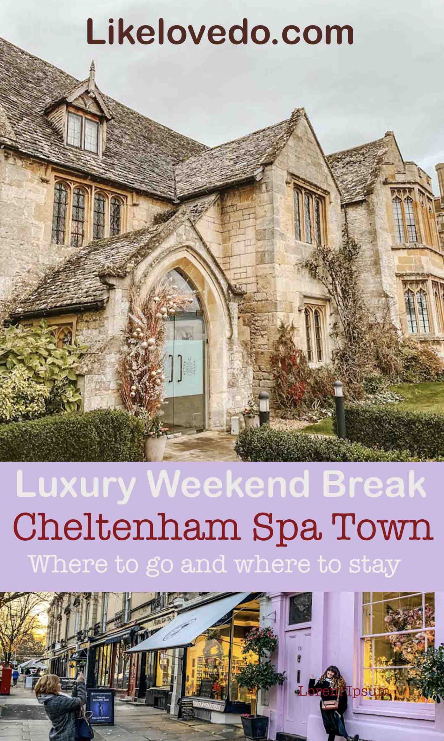 Where to go and stay on a luxury weekend in Cheltenham Pin image