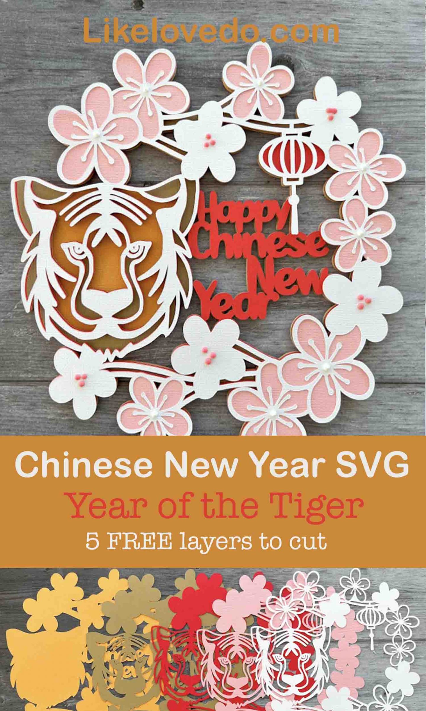 Chinese New Year tiger SVG free download for crafting