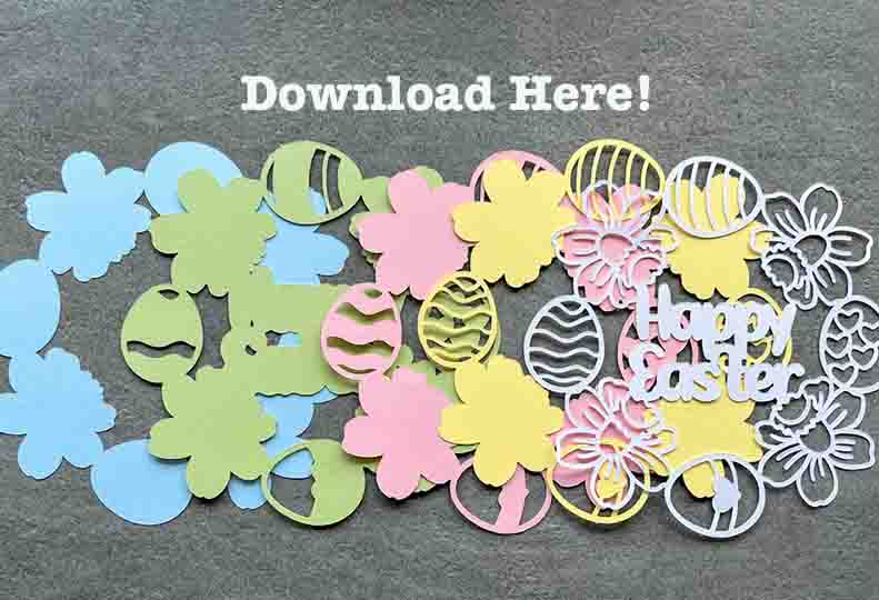 Download here free Easter egg wreath cut files