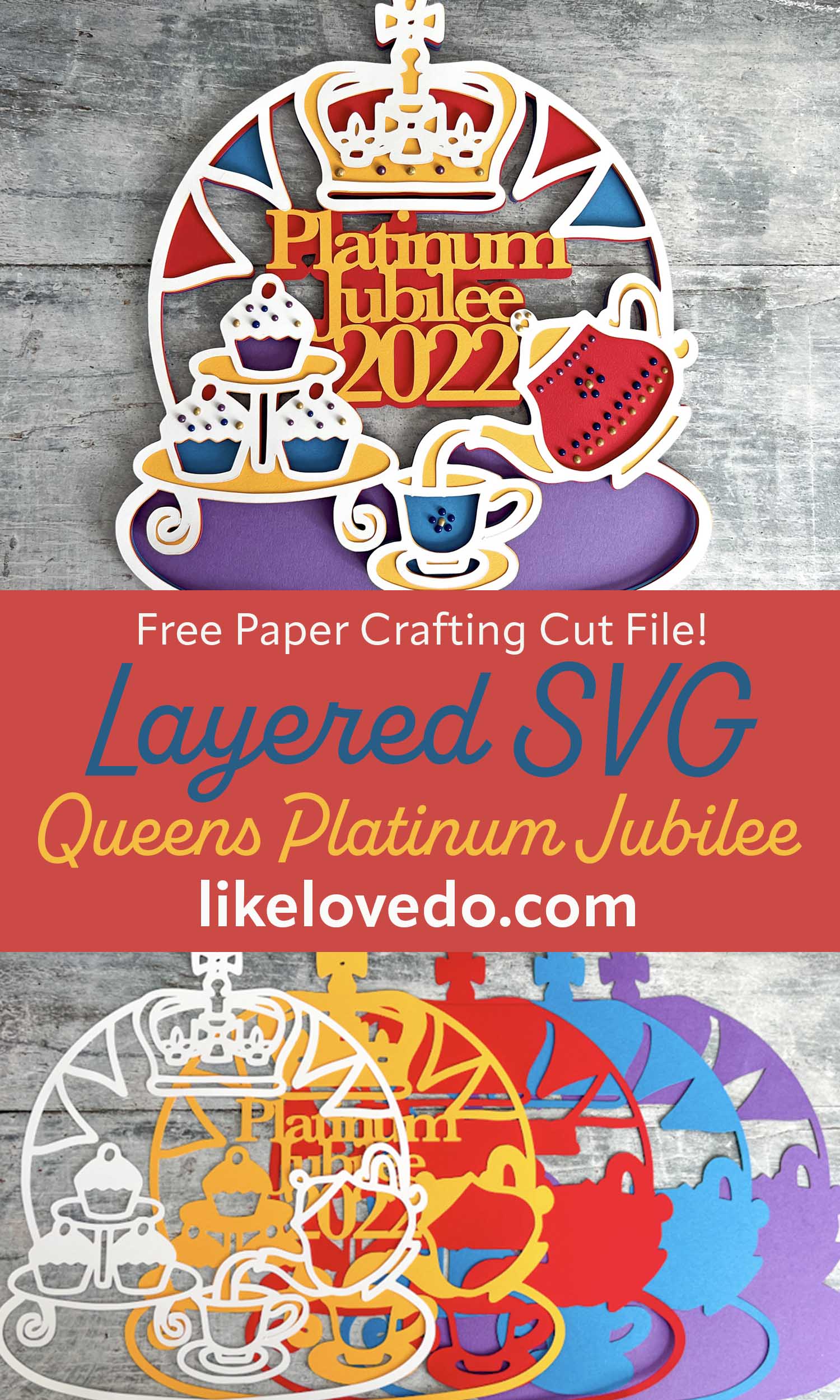 Layered Queens Platinum Jubilee SVG