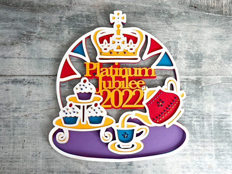 3D Layered Queens Platinum Jubilee SVG  For Cricut crafts, Cards, vinyl and Scrapbooking