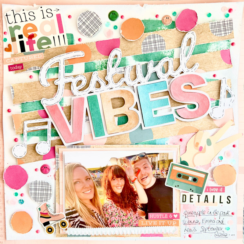 Festival vibes free cut file for scrapbooking