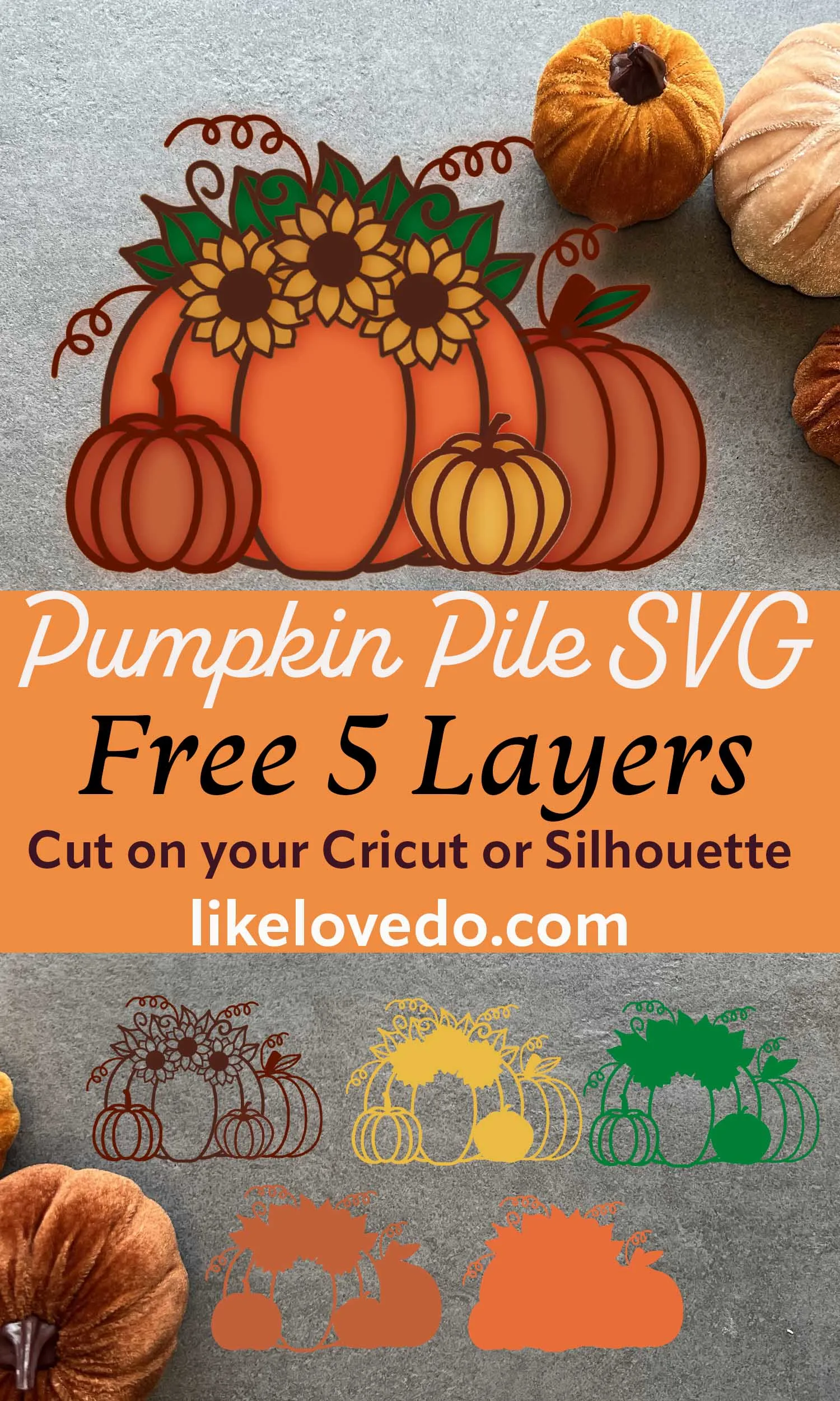 Layered Pumpkin Pile SVG
