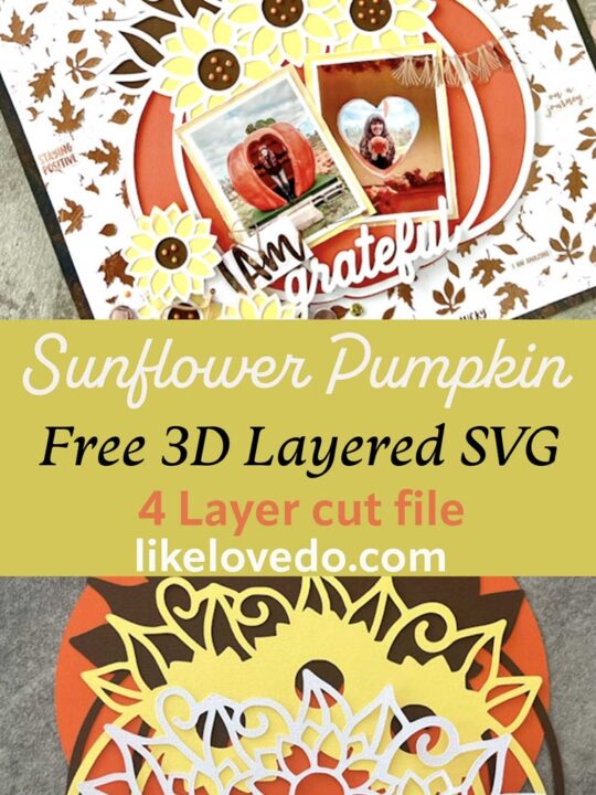 Free Layered Sunflower pumpkin SVG Pin image