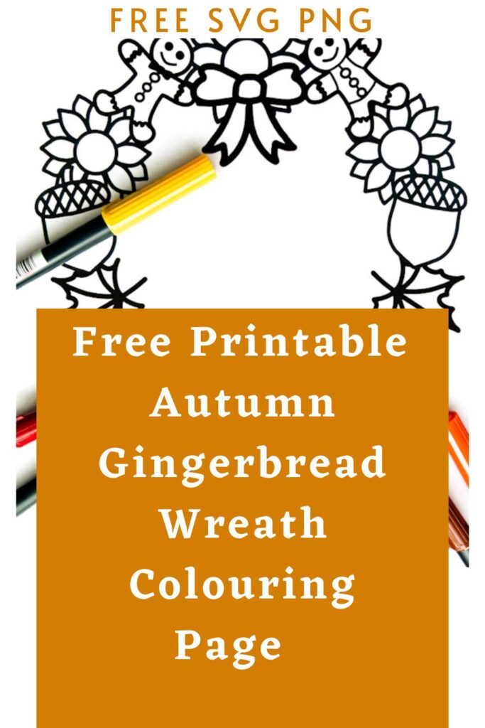 Free Gingerbread Wreath Colouring Page