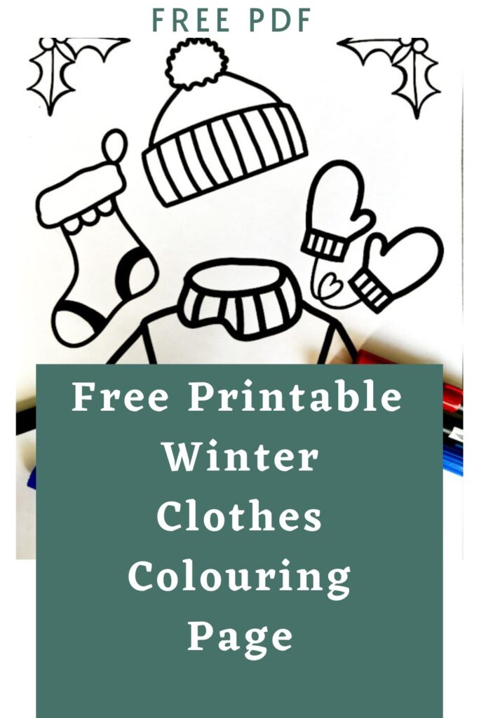 Free Winter Clothes Colouring Page