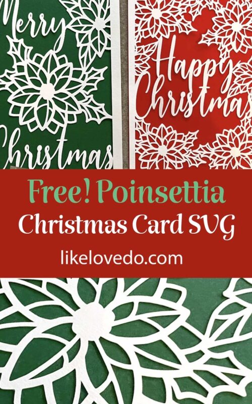 Poinsettia Christmas card SVGs