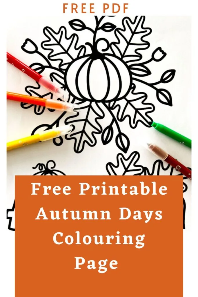 Free Autumn Days Colouring Page