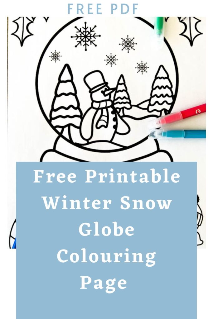 Free Winter Snow Globe Colouring Page