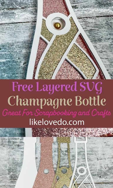 Layered Champagne Bottle SVG