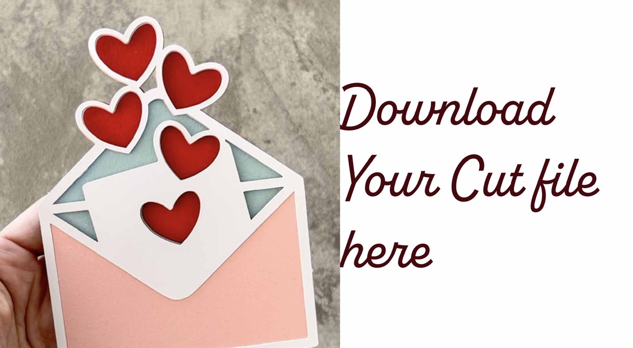 Layered Valentines Love Letter SVG Download here to cut on your cricut or Silhouette 