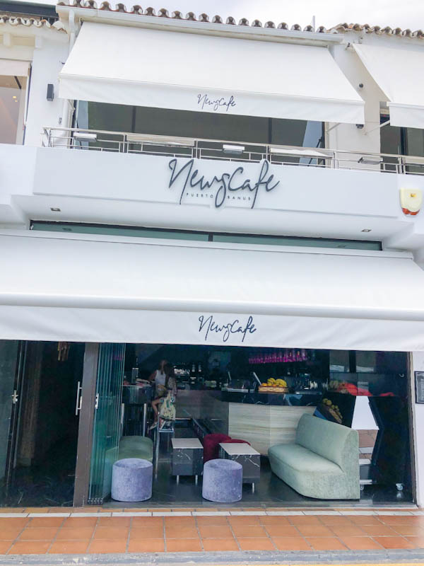 The Newscafe Bar and nightclub in Puerto Banus front view outside