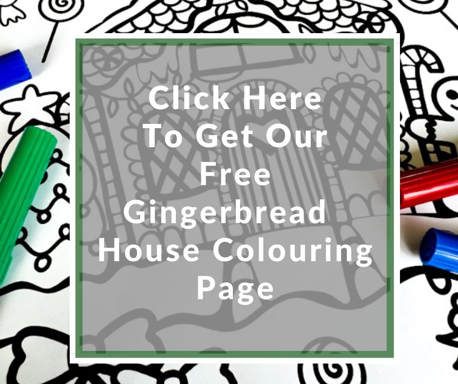 Christmas gingerbread colouring page filled with icing, christmas tree, candy canes, bows,