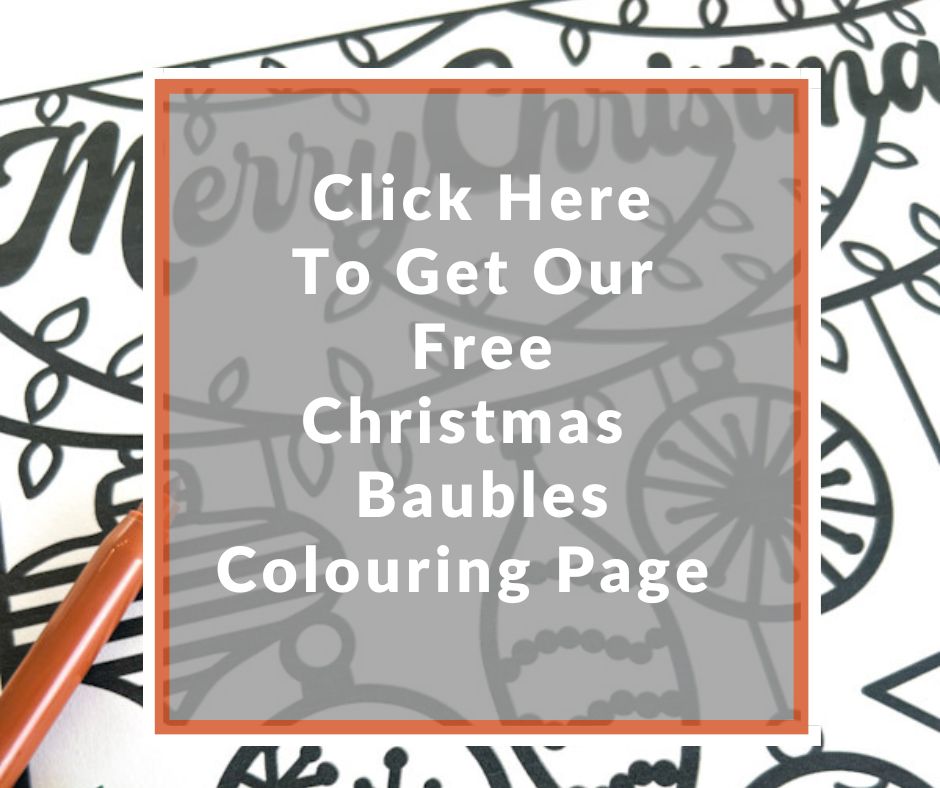 Christmas baubles coloring page with festive lights to color in