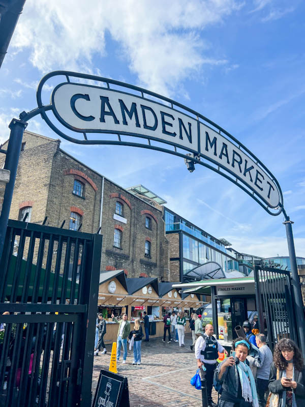 Camden Market Picture of the arch and gates with sign
