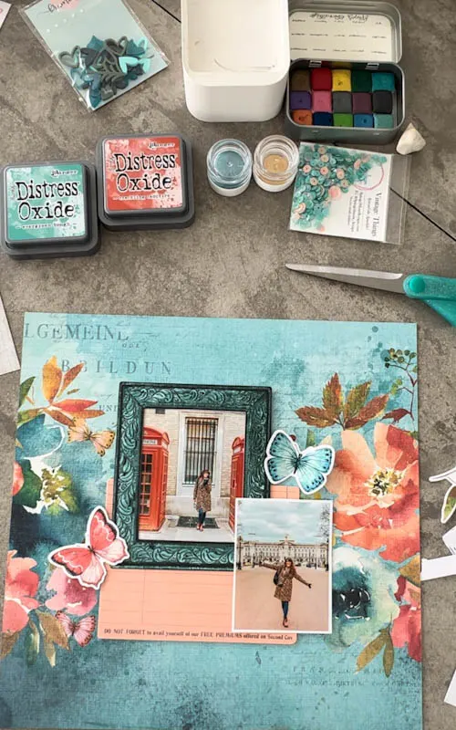 Add embellishments to your scrapbooking page