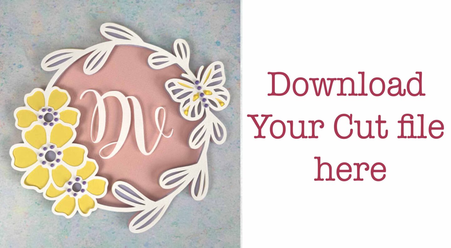 3D Layered Floral Monogram Wreath SVG Cut file Download link here
