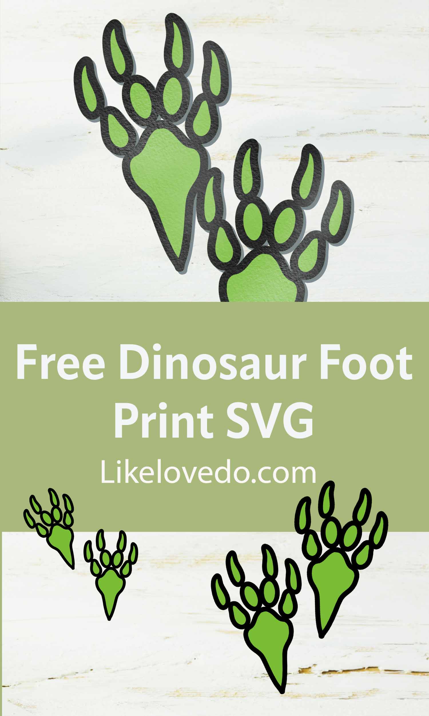 Layered Dinosaur Foot Print SVG