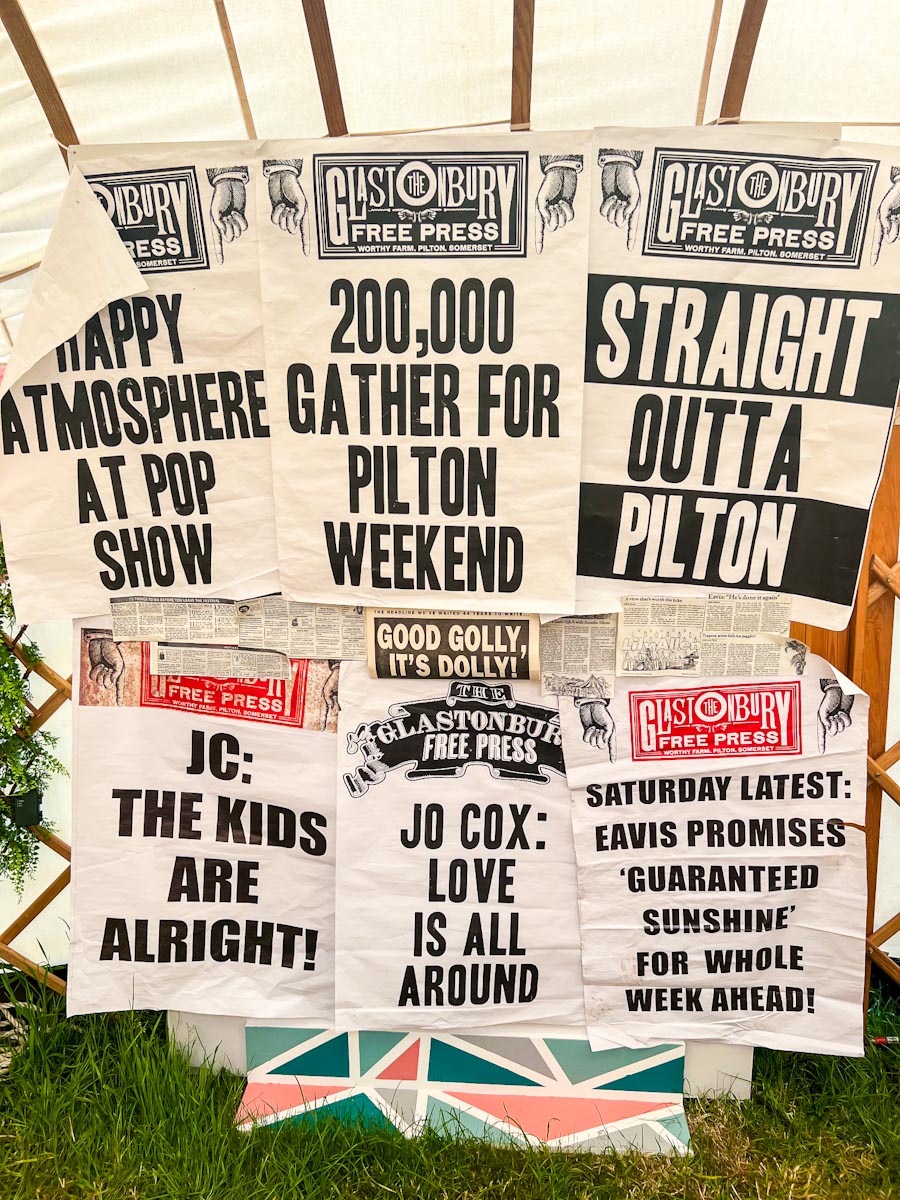 Old Glastonbury festival posters reprinted with straight outta Pilton in  the Glastonbury festival Museum