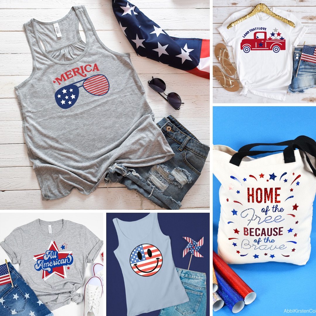 Free America patriotic cut files images on t shirts