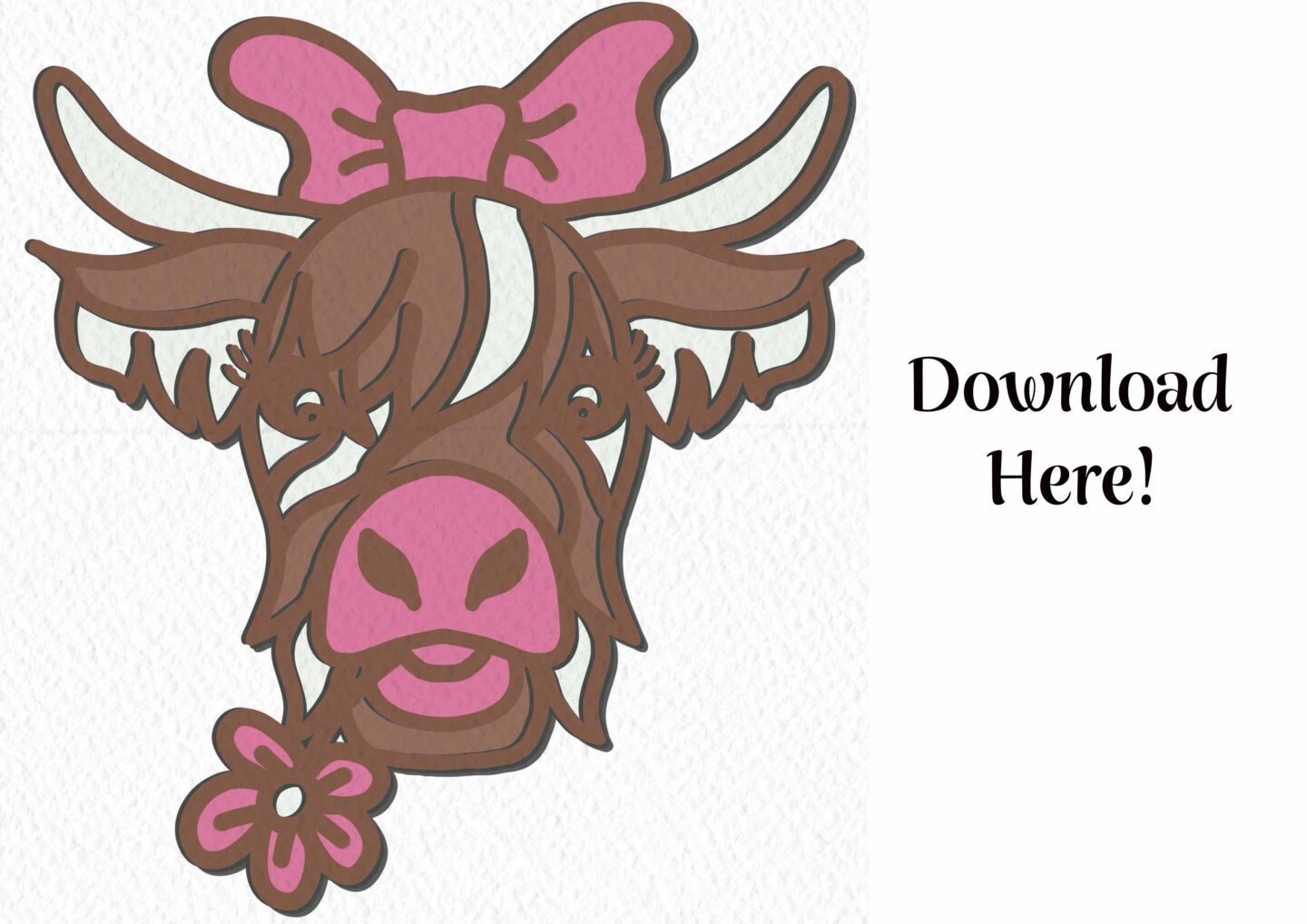 Cow Highland layered svg for crafts 