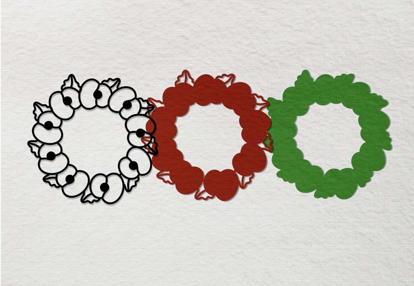 Poppy Wreath SVG In 3 layers 