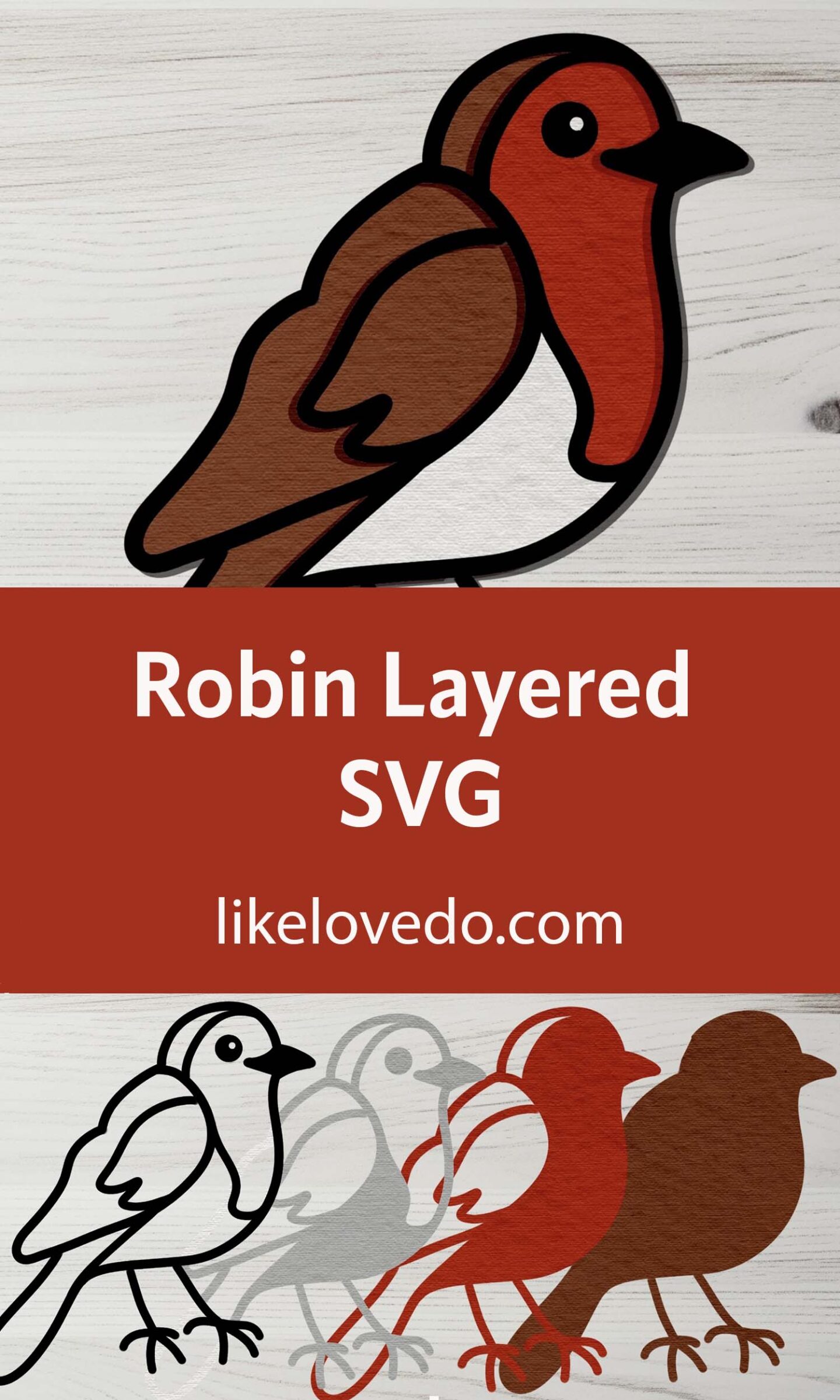 Free Robin layered SVG for craft