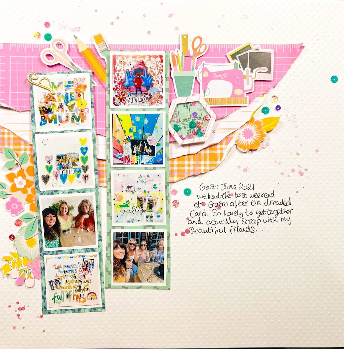 Scrapbooking page on crafts Using paper from simple stories collection