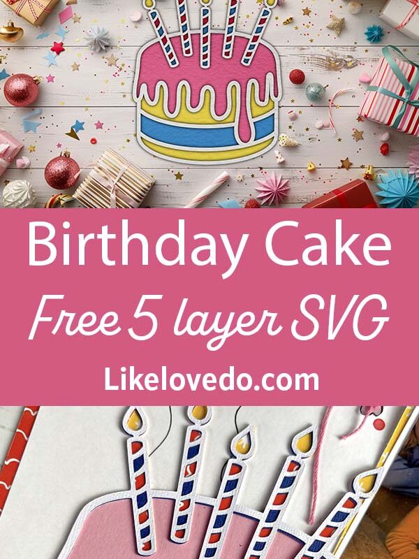 Free Layered Birthday Cake SVG