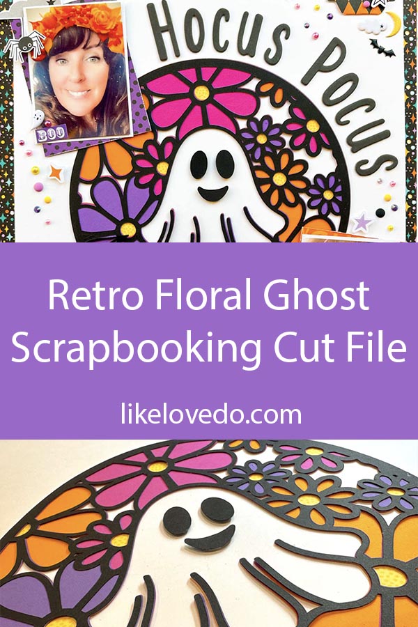 Layered floral retro ghost SVG in 6 layers for Cricut craft