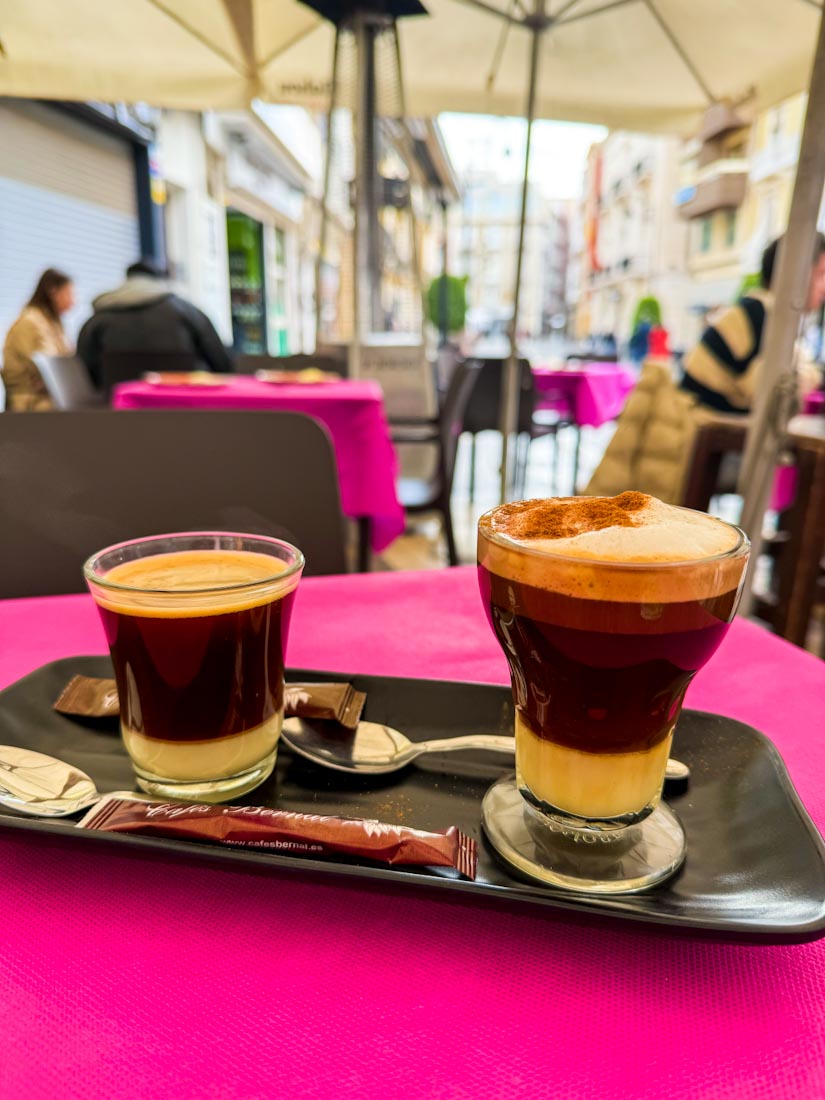 Asiatico Coffee from Cartagena, Spain and a BonBon coffee Photo Credit Donna Vallance
