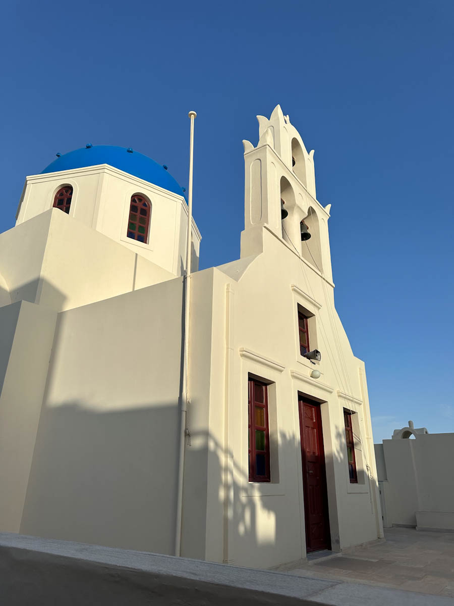 A Blue-domed Church in Oia, Santorini.