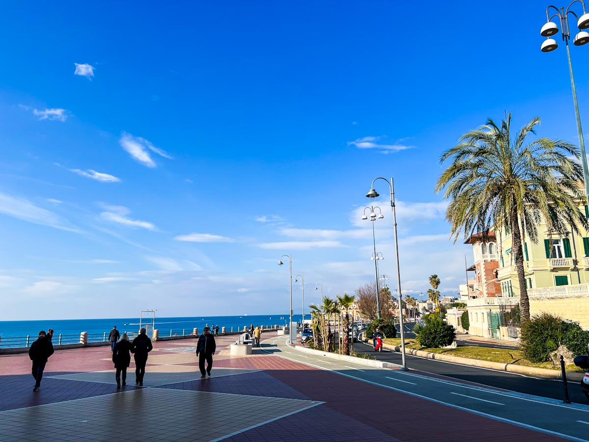 Boccadasse beach promenade Genoa Italy